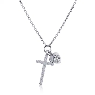 Collier pendentif croix femme bijoux en acier inoxydable