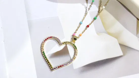 Amazon Hot Sales Collier pendentif coeur collier pendentif étoile avec AAA Zircon
