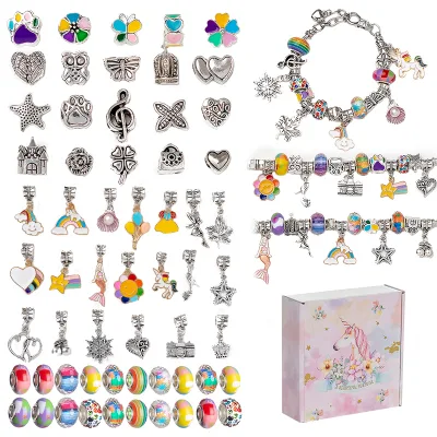 Ensemble de perles, licorne/sirène, artisanat, ensemble de bijoux, kit de fabrication de bracelets pour filles et adolescentes de 8 ans