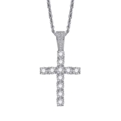 Laiton hommes femmes Hip Hop bijoux glacé inondé croix pendentif corde chaîne collier